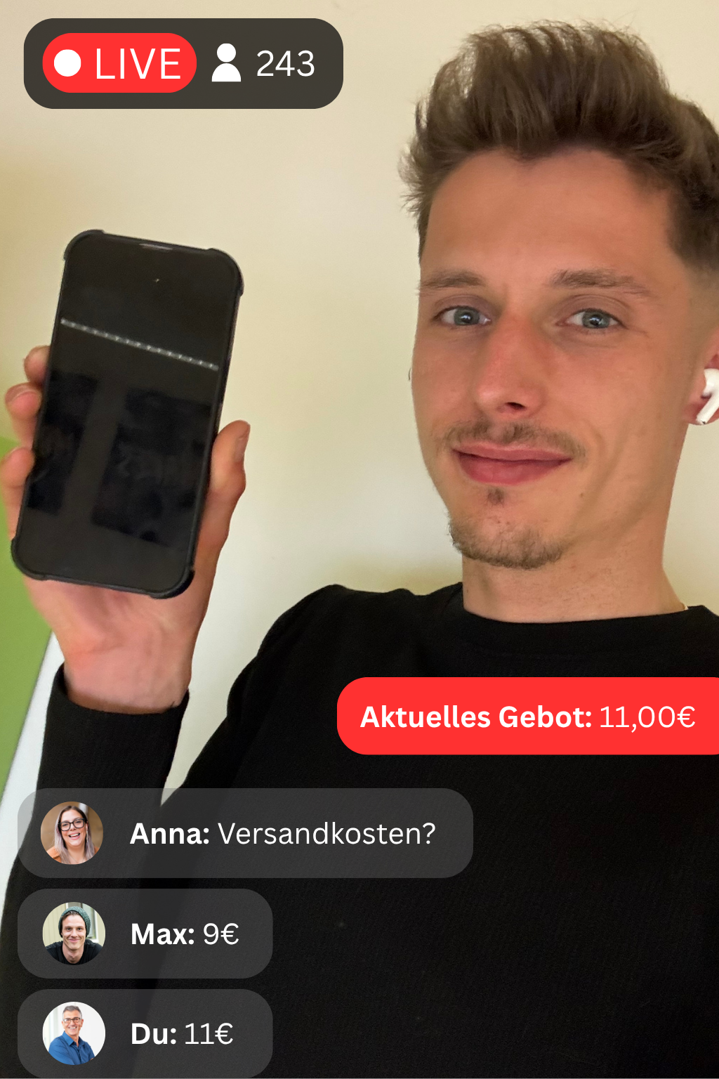 Live Auktion mit Neuware und Echtzeit-Geboten