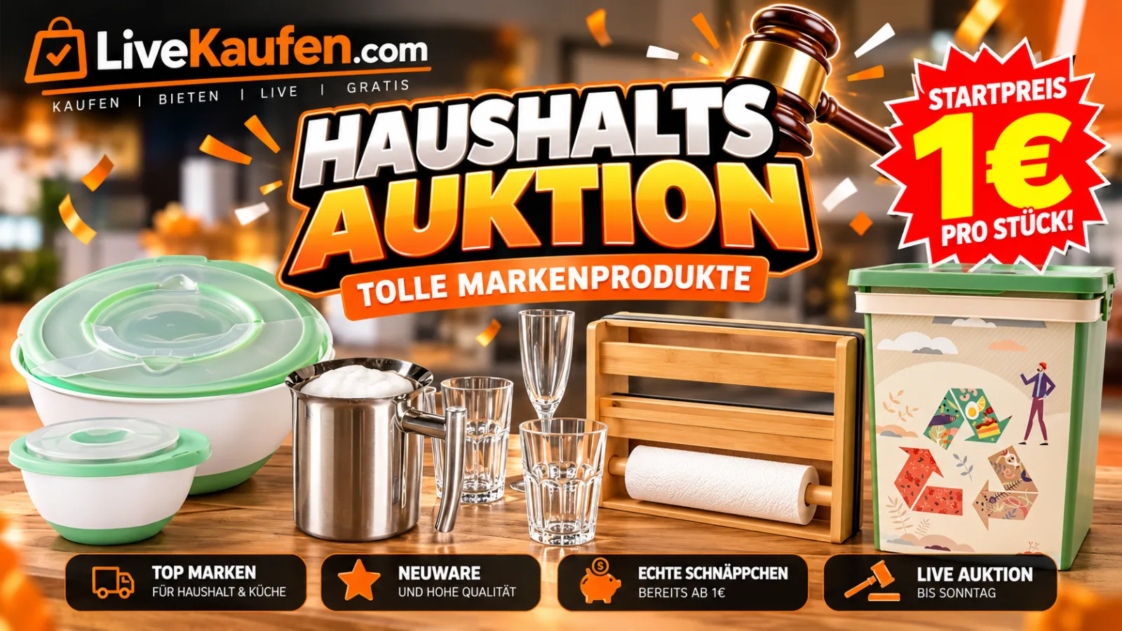 1€ Haushalts Auktion - Neuware