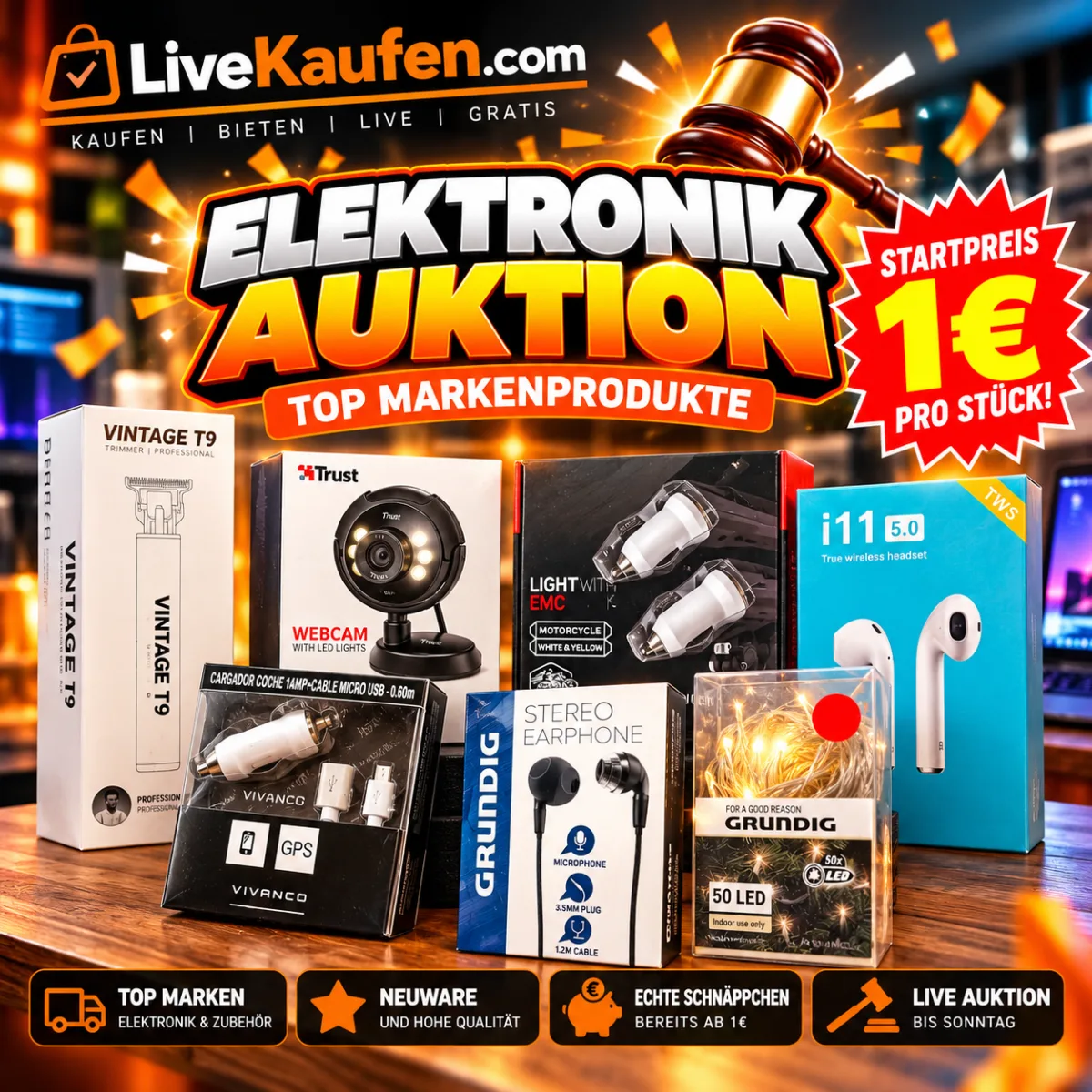 Große Elektronik-Auktion – Alles 1 € Startpreis!
