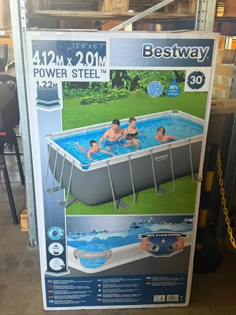 Bestway Power Steel Pool 4,12 x 2,01 x 1,22 m – Blitz-Auktion ab 1 € – Bild 1