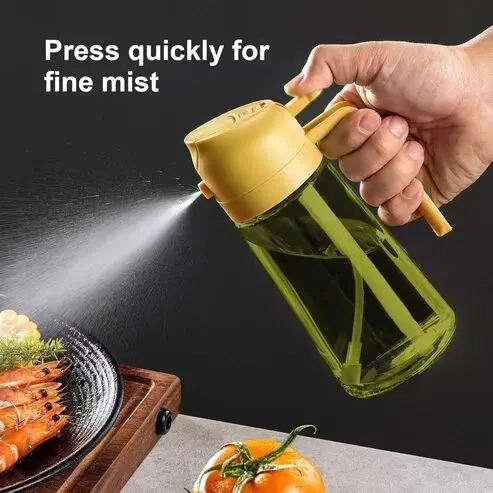 Ölspender grün Glas mit Sprühfunktion und Ausgießer – Bild 2