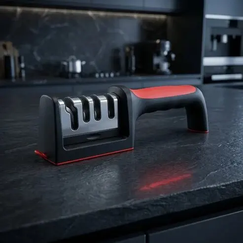 Messerschärfer rot schwarz 21,7 cm ergonomisch – Bild 2