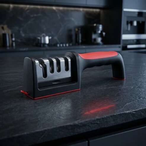Messerschärfer rot schwarz 21,7 cm ergonomisch – Bild 2