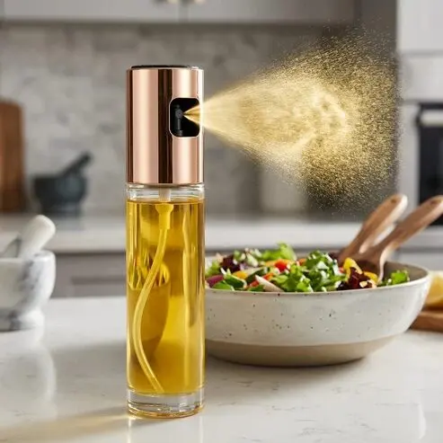 Ölsprüher Glas 90 ml Sprühfunktion Metallaufsatz – Bild 1