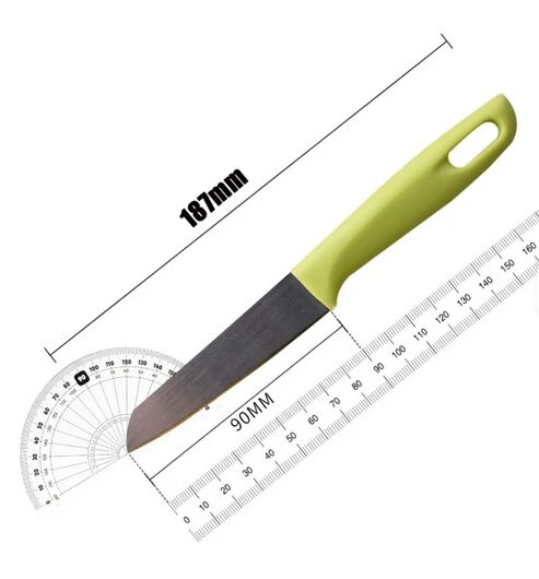 Küchenmesser Set 6-teilig bunte Kunststoffgriffe 90 mm Klinge – Bild 2
