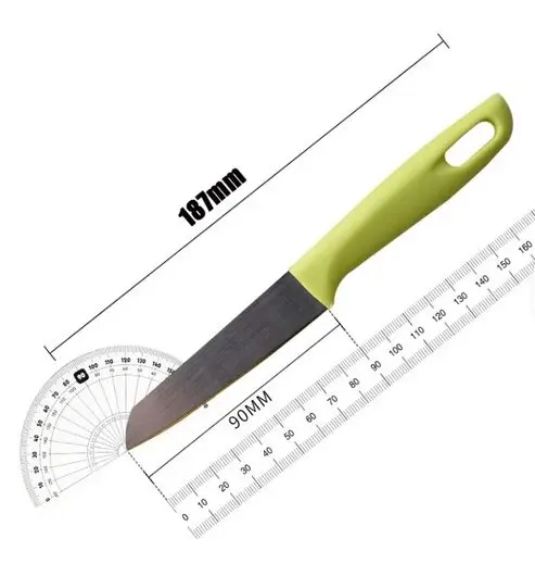 Küchenmesser Set 6-teilig bunte Kunststoffgriffe 90 mm Klinge – Bild 2