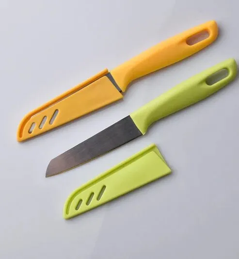 Küchenmesser Set 6-teilig bunte Kunststoffgriffe 90 mm Klinge – Bild 3