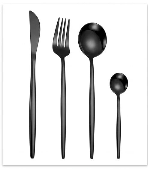 Besteckset 24 Teile - Schwarz – Auktionsbild
