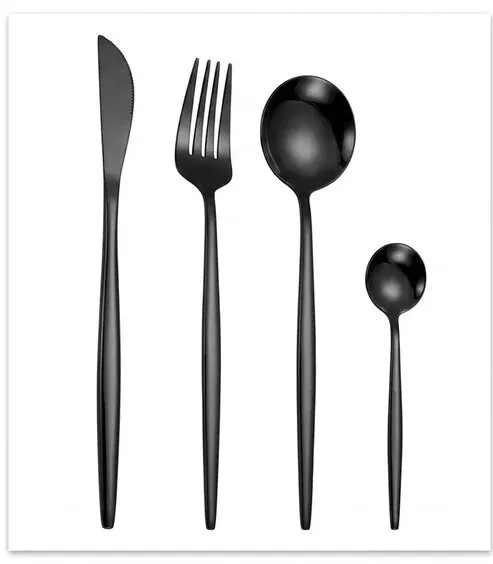 Besteckset 24 Teile - Schwarz – Bild 1