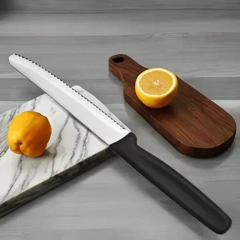 Brotmesser Set 6-teilig mit schwarzen Griffen und Edelstahlklingen – Bild 4