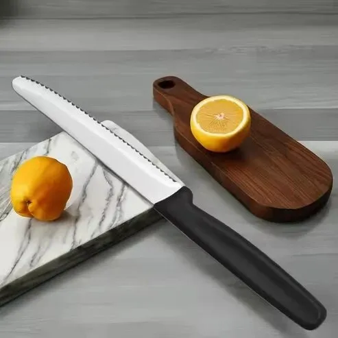 Brotmesser Set 6-teilig mit schwarzen Griffen und Edelstahlklingen – Bild 4