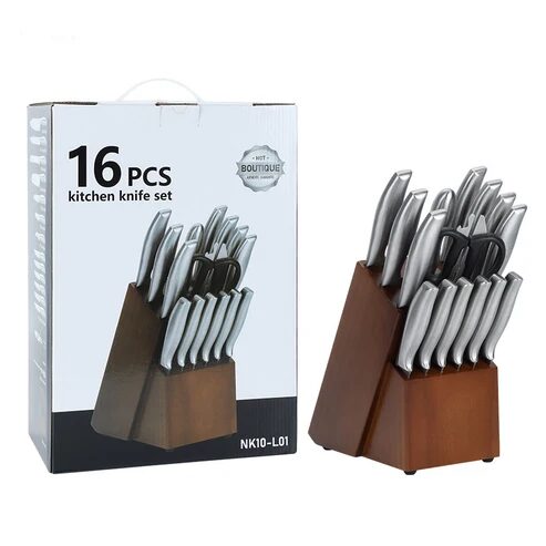 Küchenmesser Set 16-teilig mit Holzblock – Auktionsbild