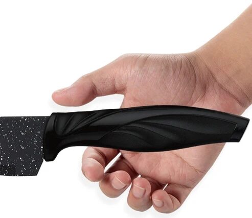 Küchenmesser Set 5 Messer und Schäler schwarz marmoriert – Bild 5