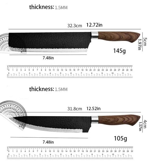 Küchenmesser Set 4 Messer Schäler Küchenschere Holzgriff – Bild 2