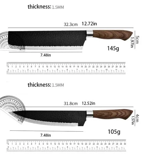 Küchenmesser Set 4 Messer Schäler Küchenschere Holzgriff – Bild 2