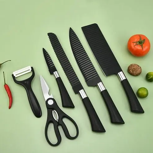6-Teiliges Messerset schwarz – Bild 1