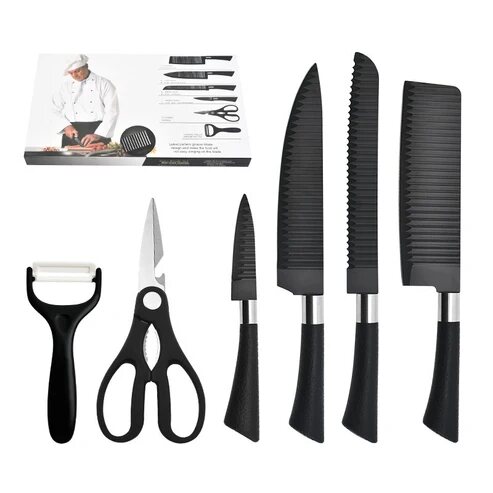 6-Teiliges Messerset schwarz – Bild 2