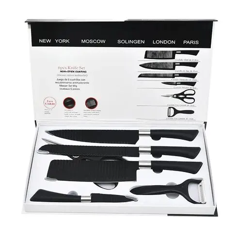 6-Teiliges Messerset schwarz – Bild 4