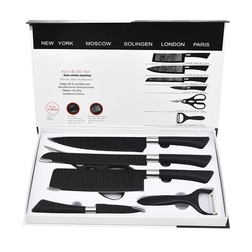 6-Teiliges Messerset schwarz – Bild 4