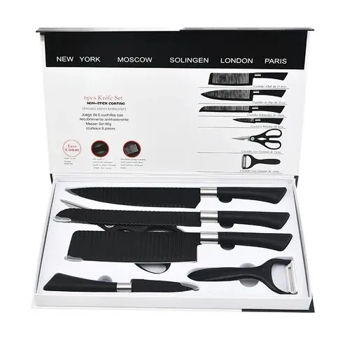 6-Teiliges Messerset schwarz – Bild 4