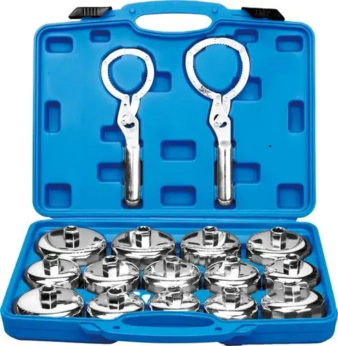16-teiliges Metall-Ölfilter-Schlüsselset mit verstellbaren Handschellen
