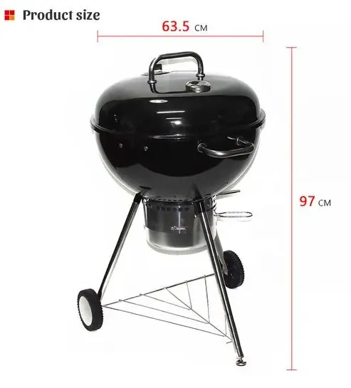Kugelgrill mit Trolley und Smoker-Funktion – Bild 2