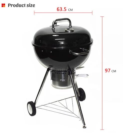 Kugelgrill mit Trolley und Smoker-Funktion – Bild 2