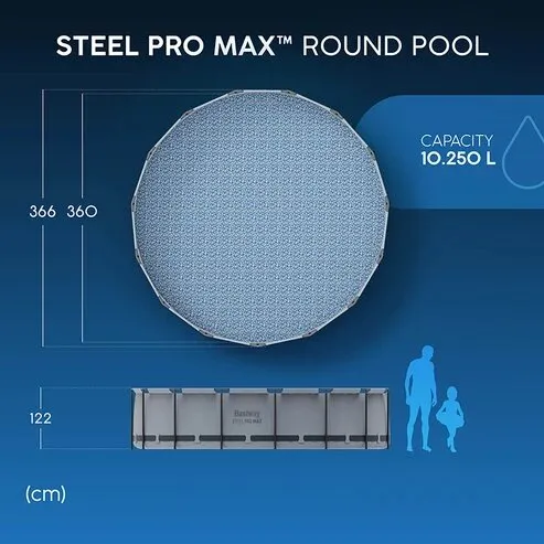Bestway Pool 3.66m x 1.22 rund – Bild 1