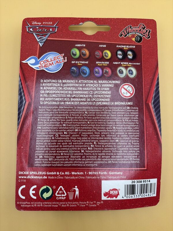 Disney Pixar Cars Wheelies Spielzeugreifen 2 Stück Bounce Rubber – Bild 3