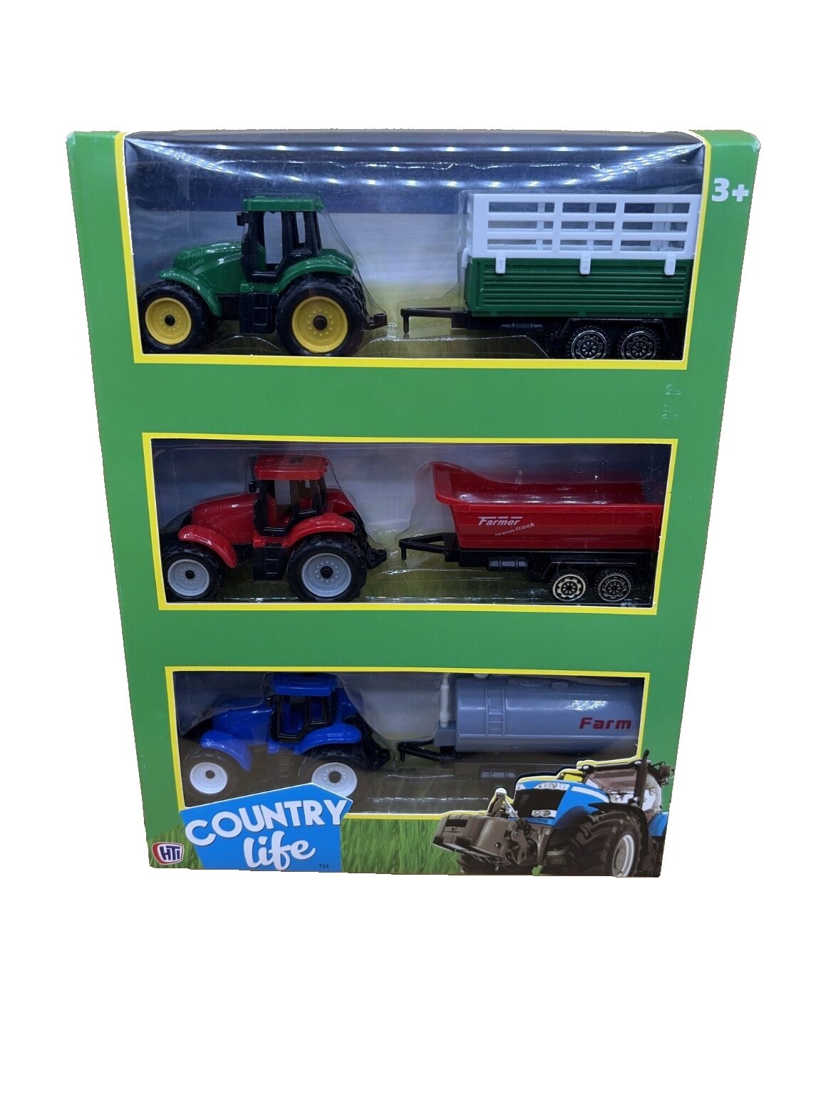 Country Life Spielzeugtraktor mit Anhänger 3-teilig Set