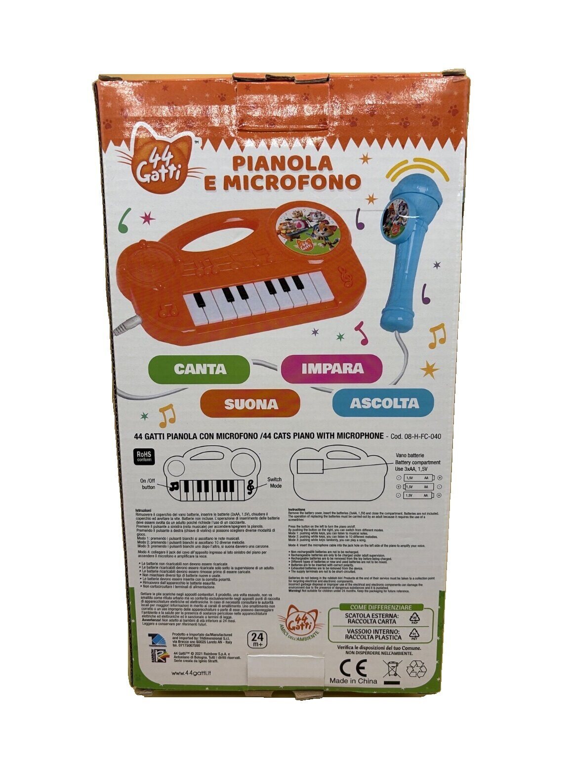 44 Gatti Kinderkeyboard mit Mikrofon 4 Modi 2-teilig – Bild 2