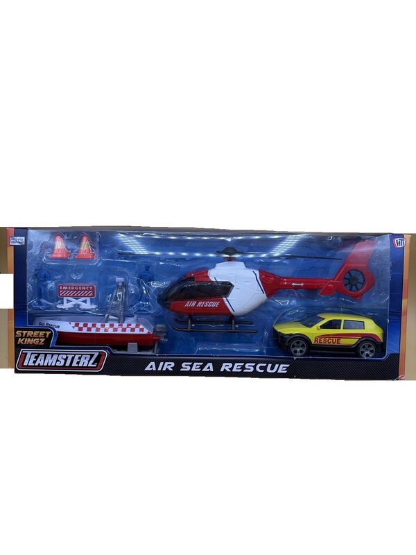 Teamsterz Air Sea Rescue Spielzeug-Set 13-teilig Hubschrauber Boot – Bild 1