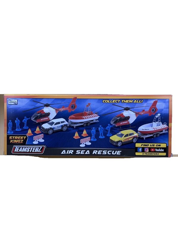 Teamsterz Air Sea Rescue Spielzeug-Set 13-teilig Hubschrauber Boot – Bild 2