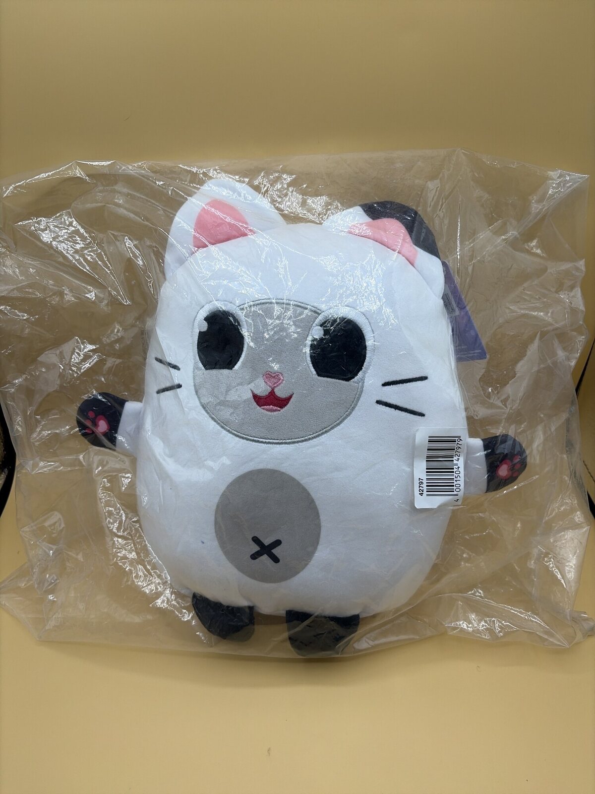Plueschtier Katze weiss weich 1 Stueck
