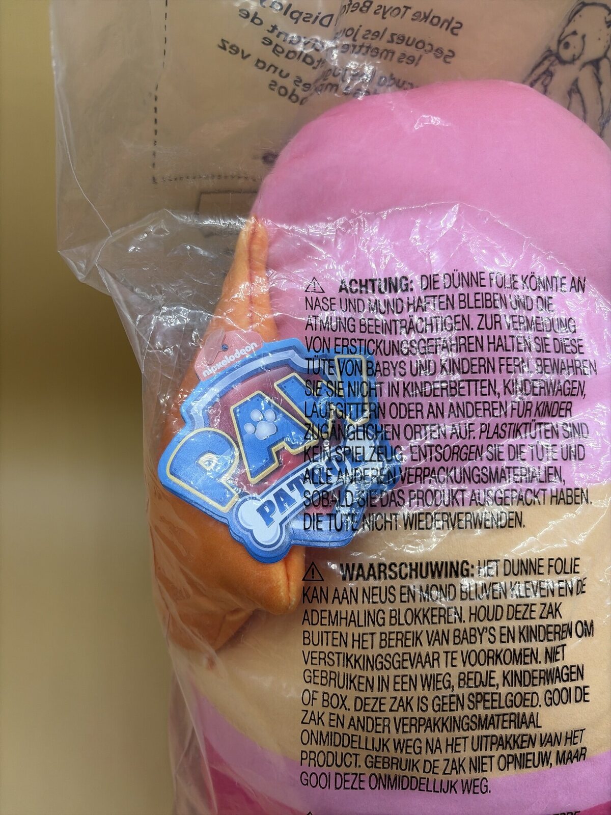 Paw Patrol Plüschtier Hundemotiv 1 Stück rosa orange – Bild 2