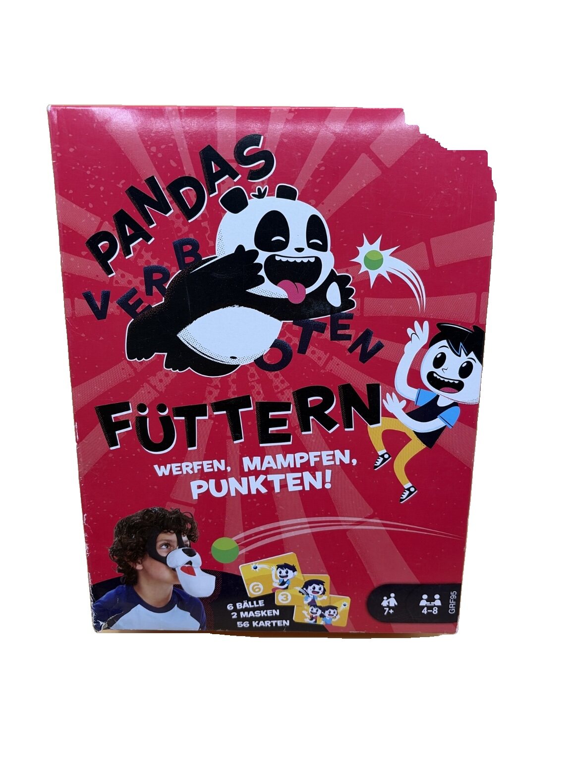 Mattel GRF95 Spiel 6 Bälle, 2 Masken, 56 Karten, 64-teilig
