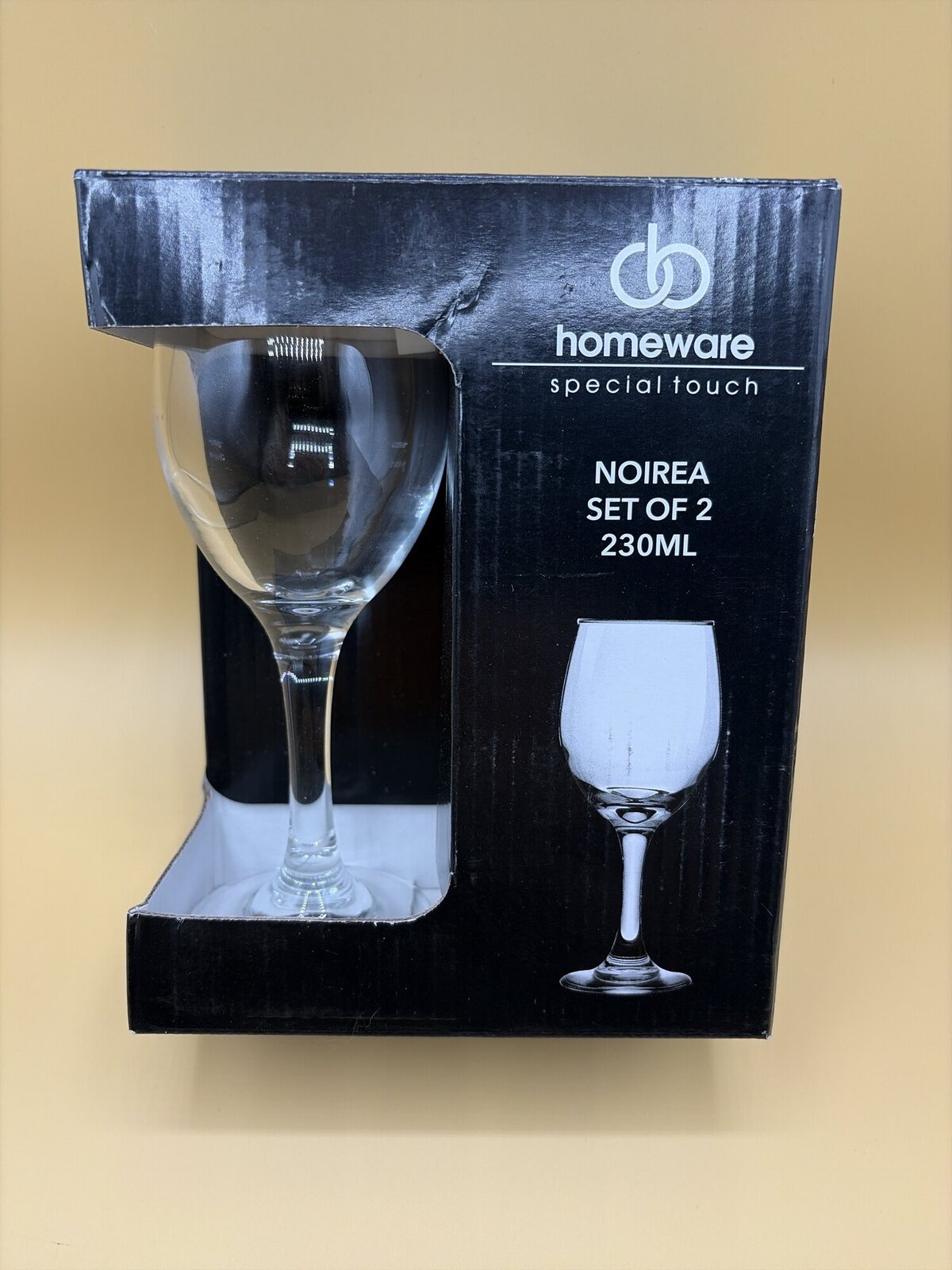 homeware NOIREA Weinglas 2-teilig 230 ml Set