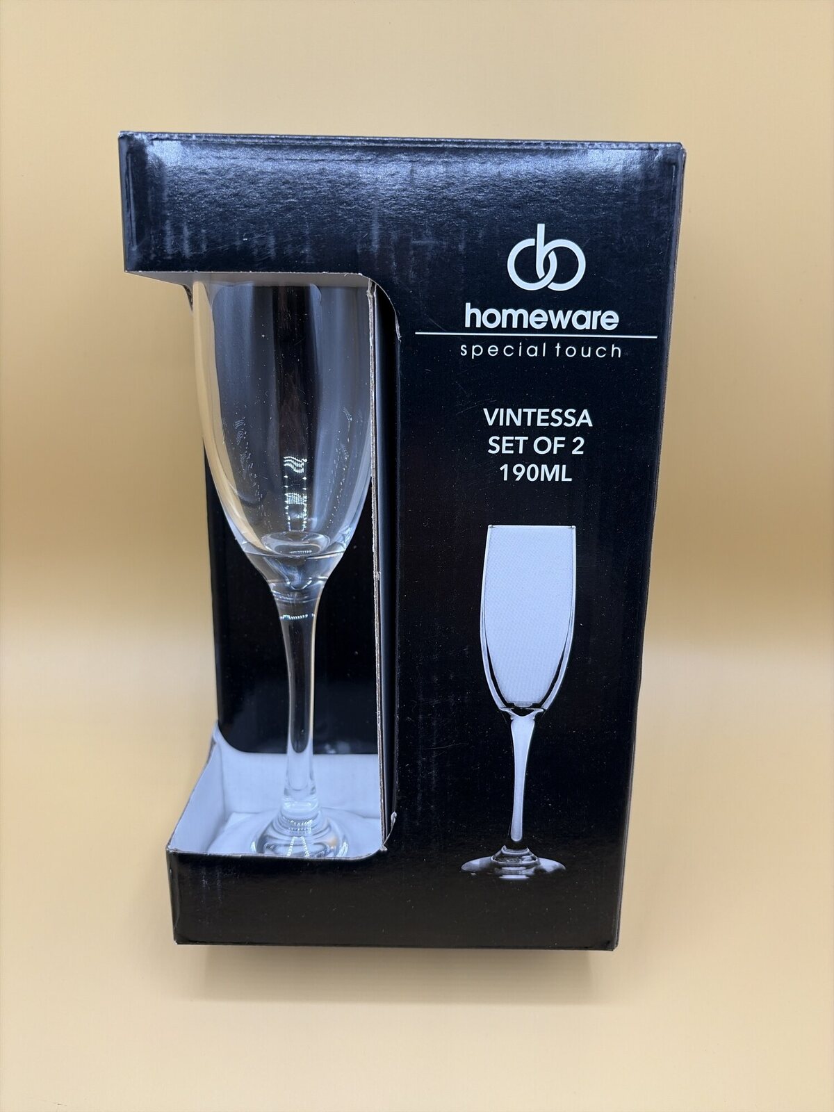 homeware VINTESSA Sektglas Set 2-teilig 190 ml