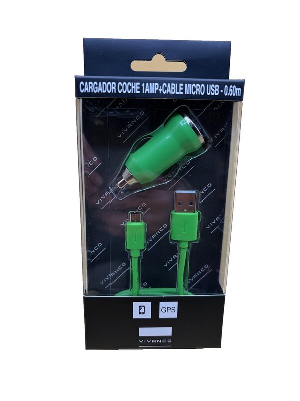 Vivanco Auto-Ladegerät Micro-USB Kabel 0,60 m 1 Ampere 2-teilig
