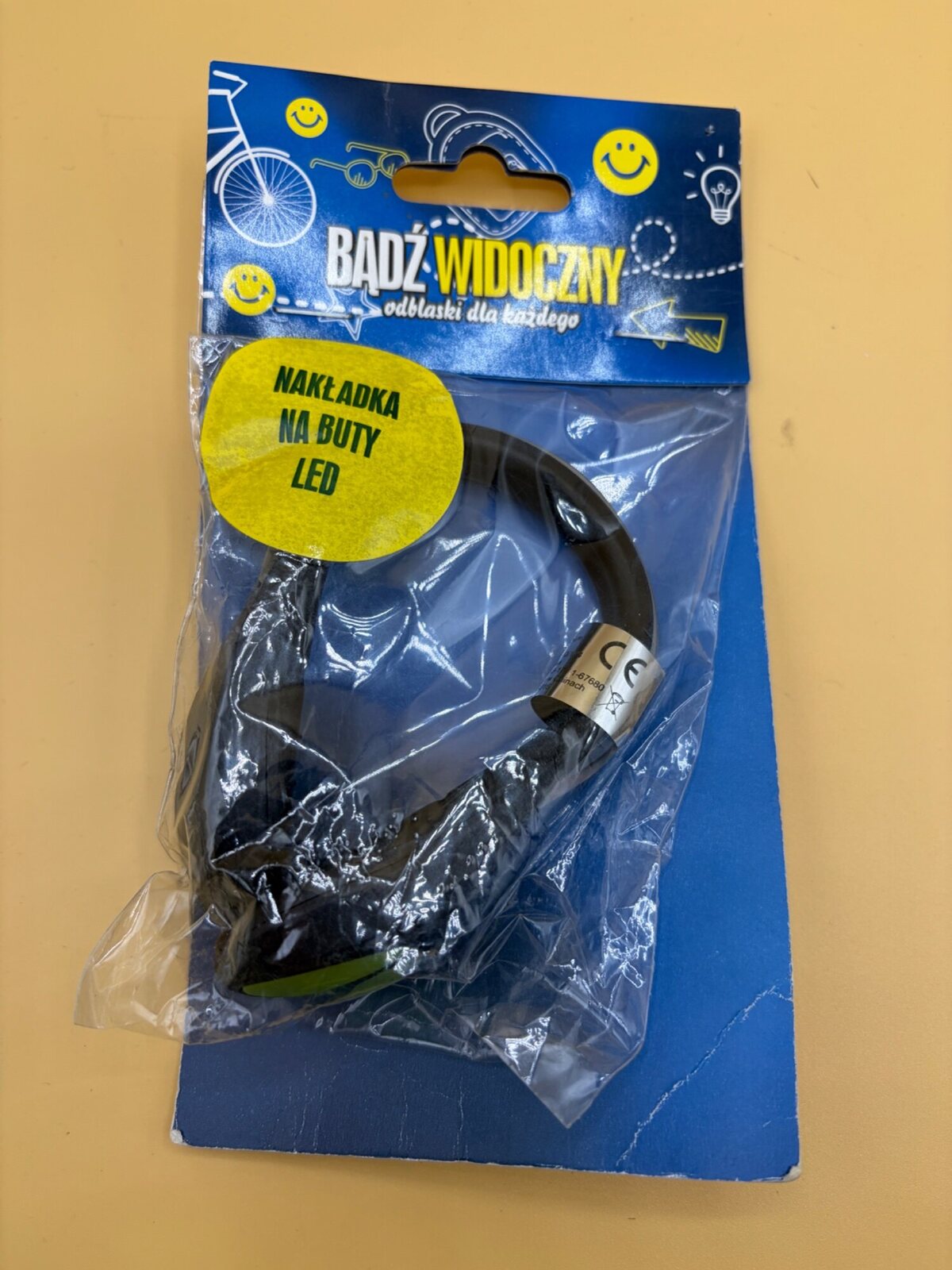BĄDŹ WIDOCZNY LED-Schuhclip grün mit 2 Leuchtmodi
