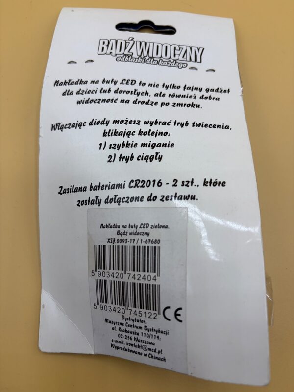BĄDŹ WIDOCZNY LED-Schuhclip grün mit 2 Leuchtmodi – Bild 2