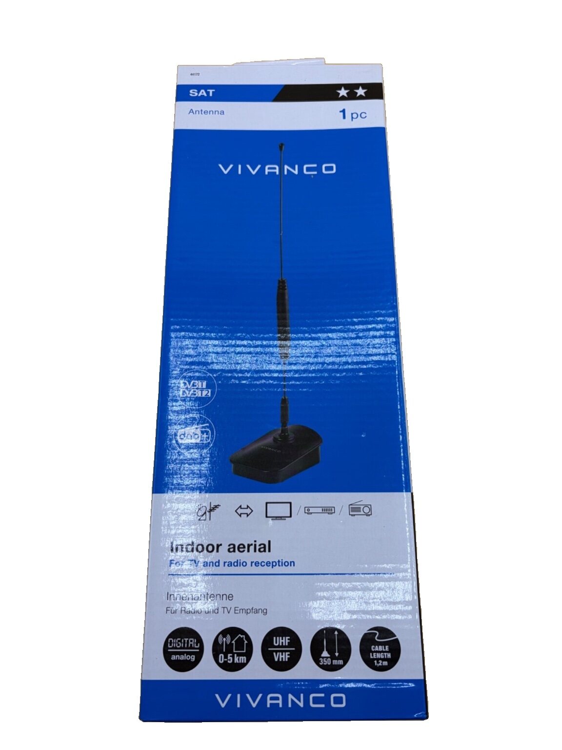 Vivanco STA DVBA 06 Innenantenne 1 Stück DVB-T DAB FM