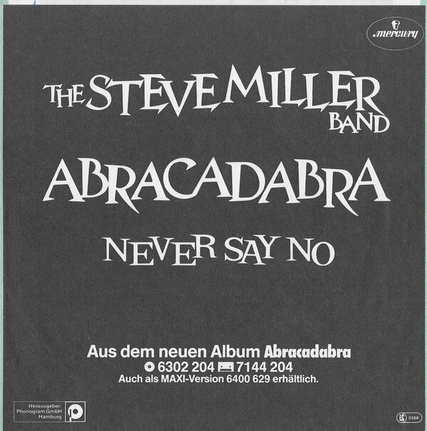 The Steve Miller Band* – Abracadabra (Single) – Bild 2