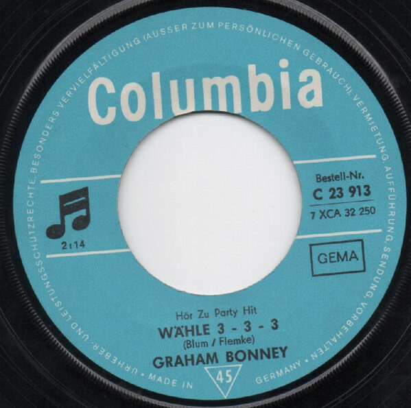 Graham Bonney – Wähle 333 / Schneewittchen (Single) – Bild 3