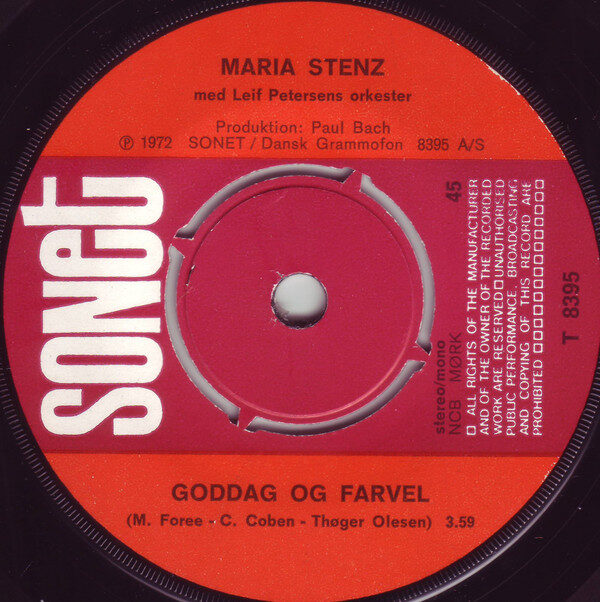 Maria Stenz – Goddag Og Farvel / Livets Cirkel (Single) – Bild 2