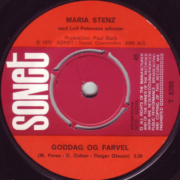 Maria Stenz – Goddag Og Farvel / Livets Cirkel (Single) – Bild 2