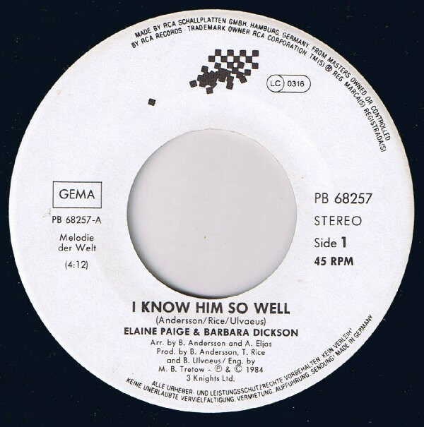 Elaine Paige And Barbara Dickson – I Know Him So Well (Single) – Bild 3
