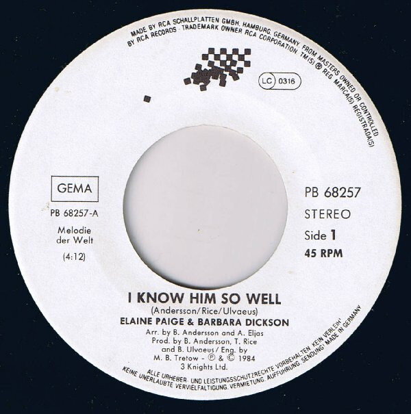 Elaine Paige And Barbara Dickson – I Know Him So Well (Single) – Bild 3