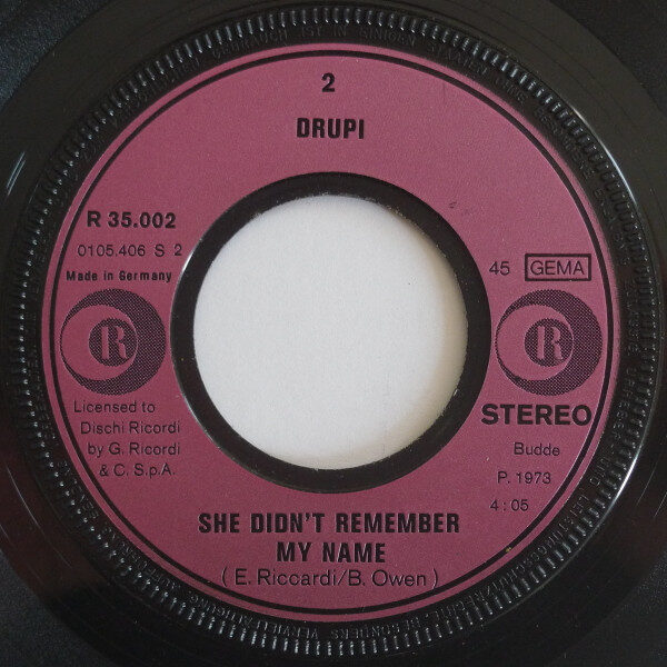 Drupi (2) – Vado Via / She Didn't Remember My Name (7") – Bild 3