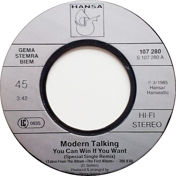 Modern Talking – You Can Win If You Want (Special Single Remix) (Single) – Bild 3